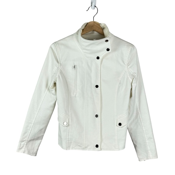 Veronica Beard White Moto Jacket Size 2 - Picture 7 of 7